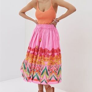 NWT Roopa Pemmaraju for Anthropologie Floral Pink Skirt, Sz M